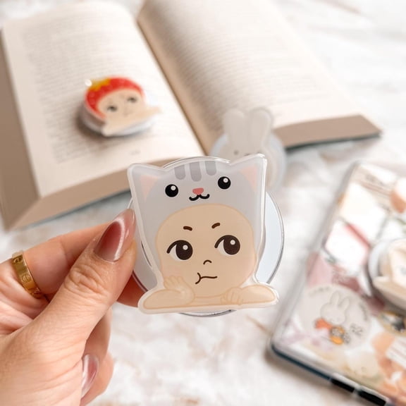 Grumpy Angel Cat Boy Phone Grip Holder Griptok | Accessories for Phone,