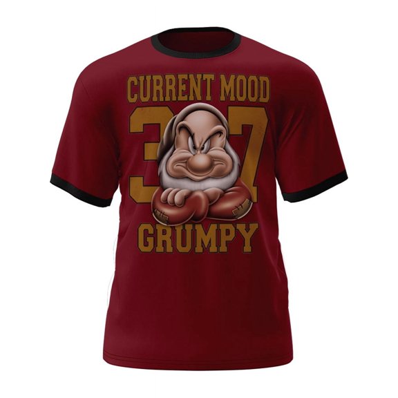 Disney Grumpy Adult Ringer Tee Shirt, S-2XL (Men's)