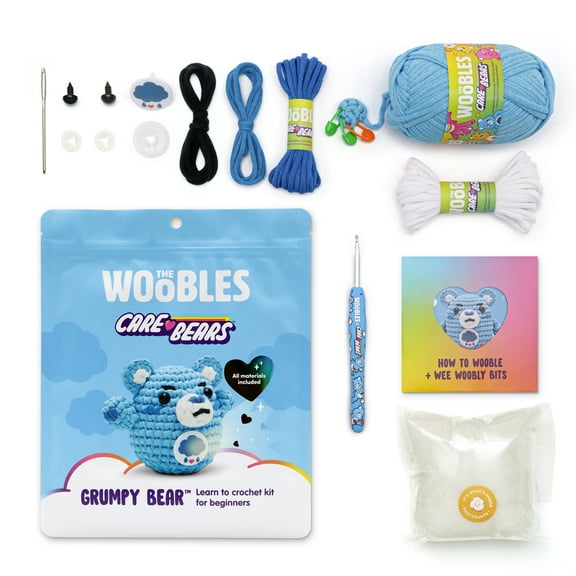 The Woobles Beginner Crochet Amigurumi Kit – Grumpy Bear, Learn to Crochet Character Craft Kit for Kids and Adults