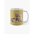 Grumpy For Tea Grumpy Beige Cat I Need a Moment Mug, 11oz Ceramic, Mustard Yellow Full ...