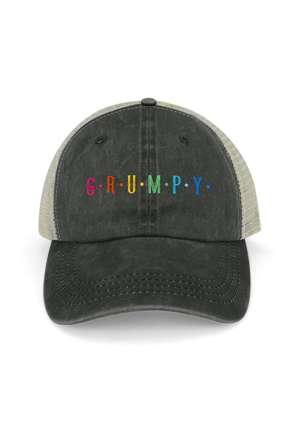 Grumpy Black Baseball Cap for Men Women, Adjustable Snapback Hats Trucker Hat