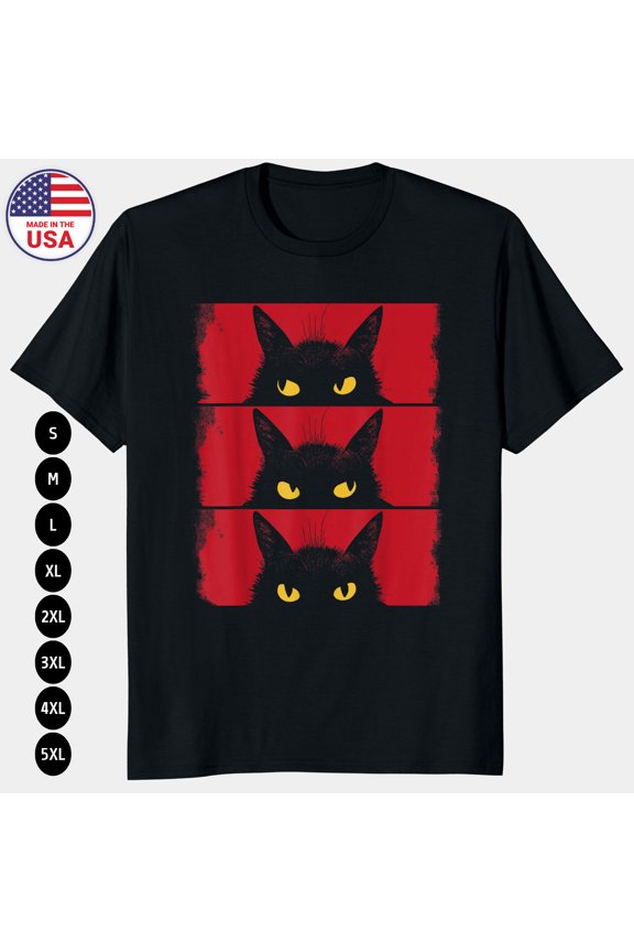 Grumpy Black Kitten T-Shirt | Funny Cat Lover Cat Mom Dad Graphic Tee