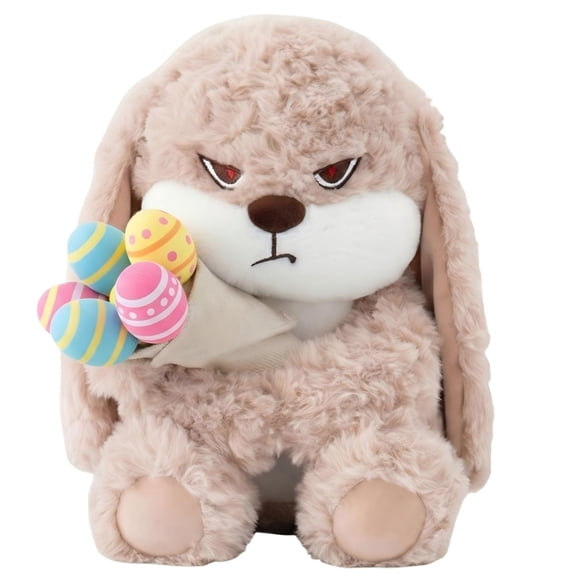 Grumpy Bunny Stuffed Animals Plush, 11.8-inch Soft & Cute Rabbit Stuffed Animals with Floppy Ears, Cuddly Soft Plush Toys Huggable for Home Easter Decor Birthday Gift