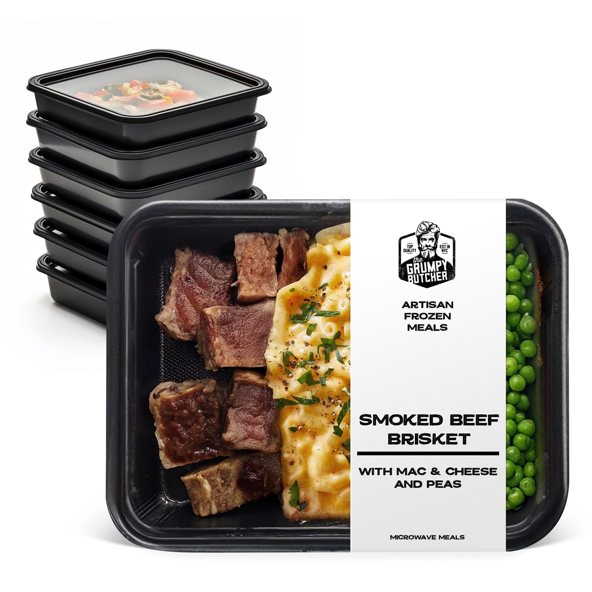 Smoked Beef Brisket with Mac & Cheese and Peas Frozen Meal Set