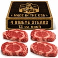 thumbnail image 1 of Grumpy Butcher Prime Steakhouse Beef Steak Meat, Large Thick Ribeye Steaks, 4 ct Pack, 14 oz Vacuum Bag, 1 of 6