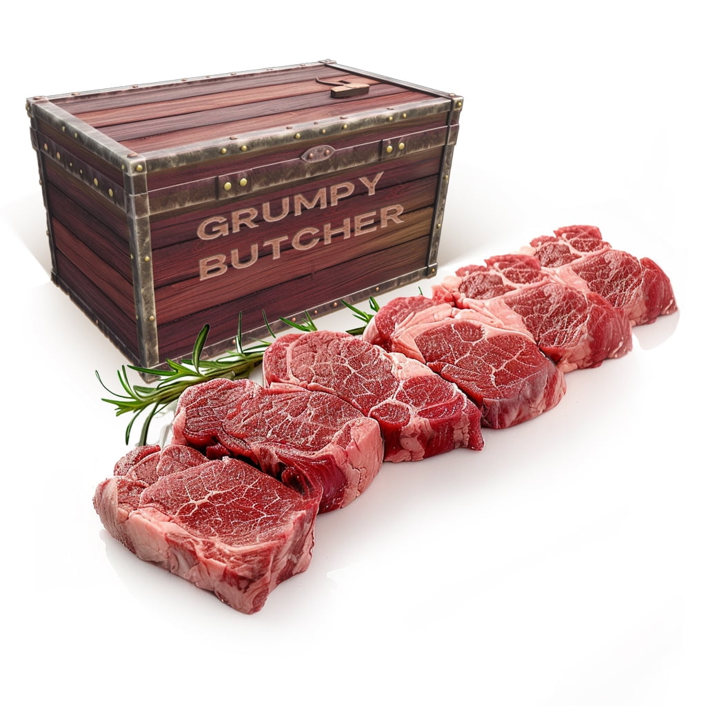 Grumpy Butcher Prime Steakhouse Beef Steak Meat, Sirloin Steaks, 6 ct Pack, 6 oz Vacuum Bag