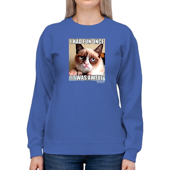 Grumpy Cat Angry Face Sweatshirt Women -T-Line Designs, Female Large