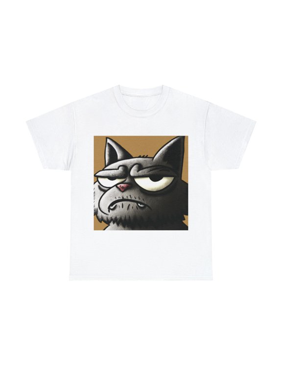 Grumpy Cat Art Cool Retro Pet Lover Cartoon T-Shirt