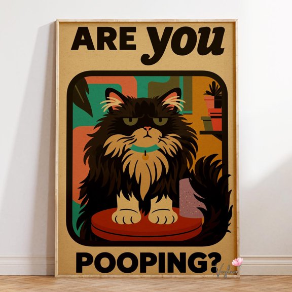 Grumpy Cat Bathroom Humor Wall Decor