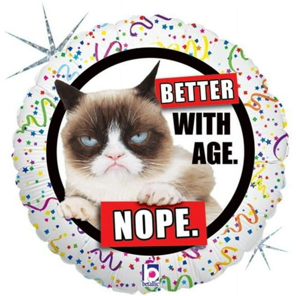 Grumpy Cat Better with Age Holographic 18 Inch Foil Mylar Balloon [36262]