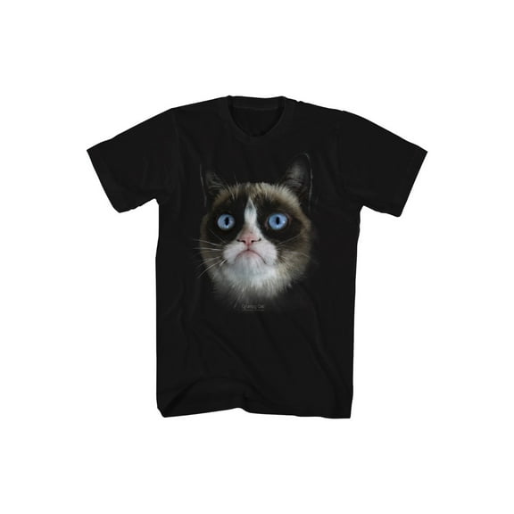 Grumpy Cat Big Grumpy Face Black Funny Unisex Adult T-Shirt Tee