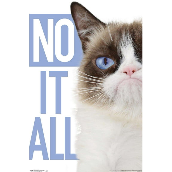Grumpy Cat - Blue Wall Poster, 14.725" x 22.375"
