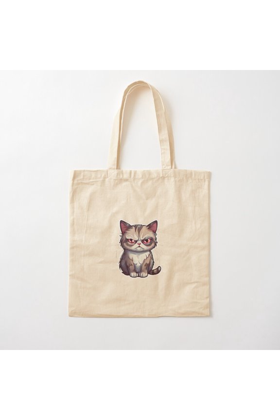 Grumpy Cat Canvas Version 3 Canvas Tote Bags, Reusable Shopping Bag
