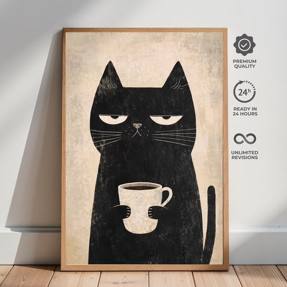 Grumpy Cat Coffee Cozy Wall Art Poster Unframed Paper Print