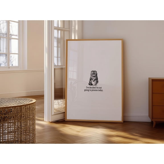 Grumpy Cat Coffee Quote Wall Art Print, Unframed Paper Poster 8x10in
