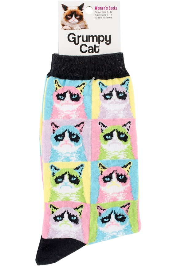 Grumpy Cat Crew Socks - Mosaic