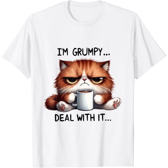 Grumpy Cat Deal With It Graphic T-Shirt