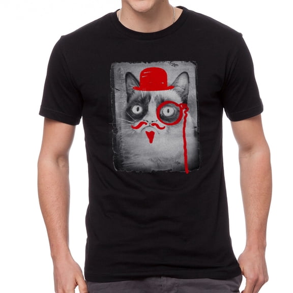 Grumpy Cat Defaced Grumpy Men Black T-Shirt NEW Size S, Male Small