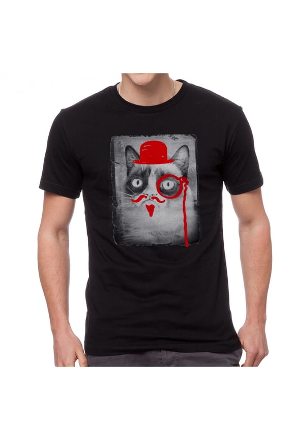 Defaced Grumpy Men Black T-Shirt NEW Size S, Male Small