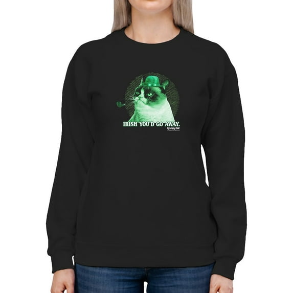 Grumpy Cat Go Away Sweatshirt Women -T-Line Designs, Female Medium