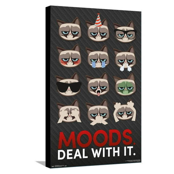 Grumpy Cat - Grid Canvas Wall Poster, 14.725" x 22.375"