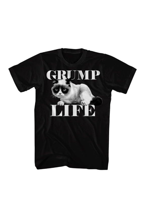 Grumpy Cat Grump Life Funny Unisex Adult Black T-Shirt Tee