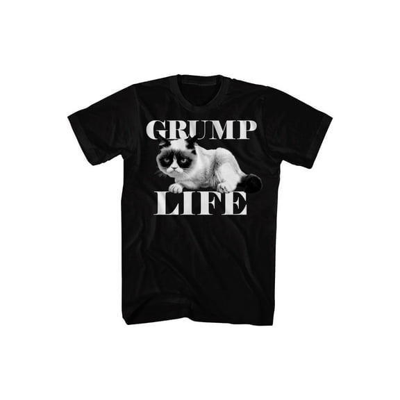 Grumpy Cat Grump Life Funny Unisex Adult Black T-Shirt Tee