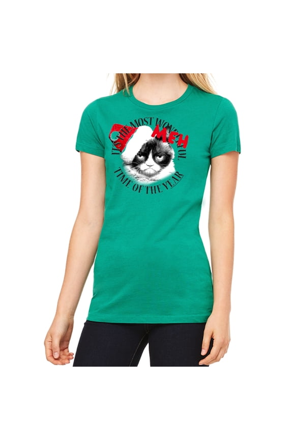 Grumpy Meh Women's Kelly Green T-shirt NEW Sizes S-2XL
