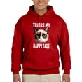 thumbnail image 1 of Grumpy Cat Happy Face Hoodie Men -T-Line Designs, Male Medium, 1 of 4