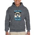 thumbnail image 1 of Grumpy Cat Hates Everything Hoodie Men -T-Line Designs, Male x-Large, 1 of 4