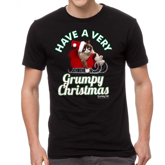 grumpy cat have grumpy christmas men's black t-shirt new sizes s-2xl