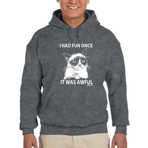 Grumpy Cat I Had Fun Hoodie Men -T-Line Designs, Male XX-Large