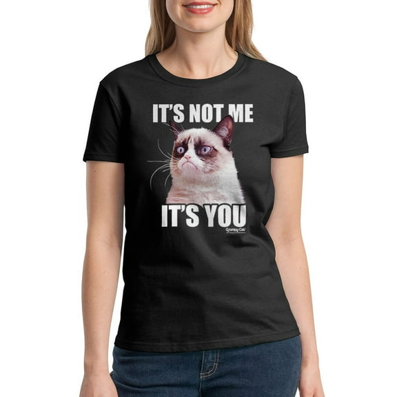Grumpy Cat Its You Women Black T-Shirt NEW Size M, Female Medium