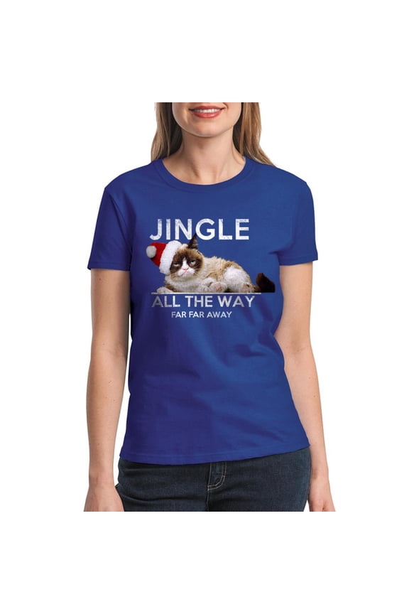 Jingle Far Away Women's Royal Blue T-shirt NEW Sizes S-2XL