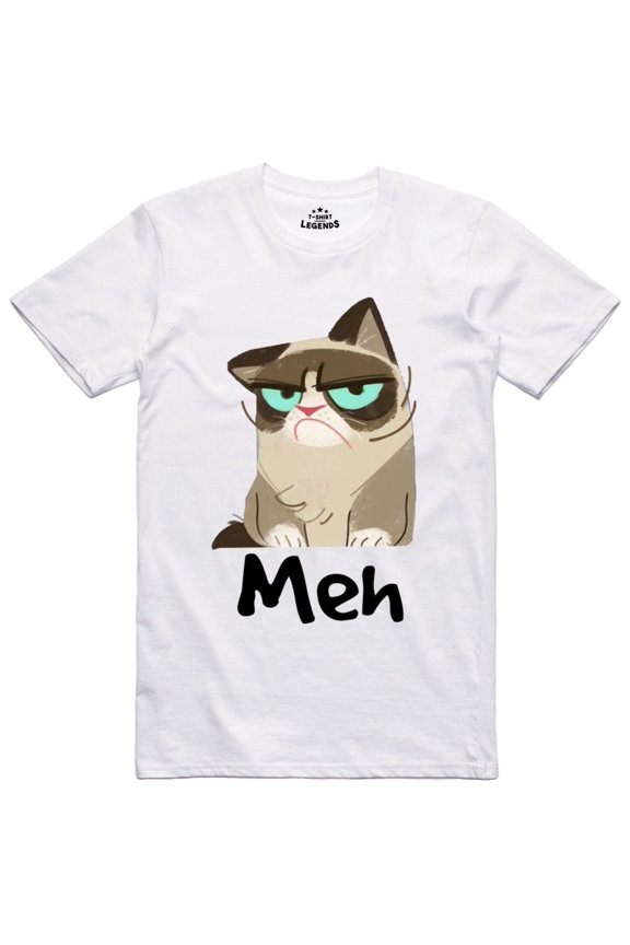 Grumpy Cat 'Meh' T-Shirt, Funny Graphic Tee
