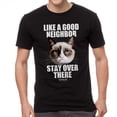 thumbnail image 1 of Grumpy Cat Mens Graphic Tee Black - Good Neighbor - Male Regular Fit, 1 of 4