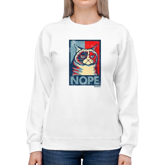Grumpy Cat Nope Sweatshirt Women -T-Line Designs, Female 3X-Large