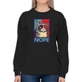 thumbnail image 1 of Grumpy Cat Nope Sweatshirt Women -T-Line Designs, Female 3X-Large, 1 of 4