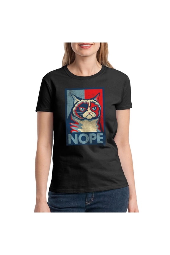 Nope Women Black T-Shirt NEW Size XL, Female x-Large