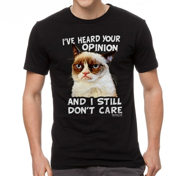 Grumpy Cat Opinion Men Black T-Shirt NEW Size M, Male Medium