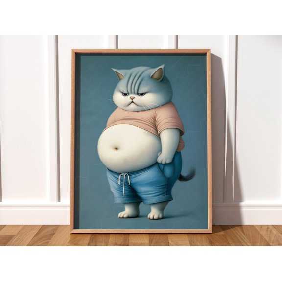 Grumpy Cat Poster Pet Portrait , Poster Print Only