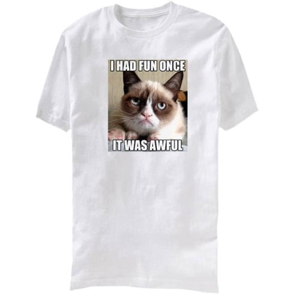 Grumpy Cat T-Shirt I Had Fun Once Adult Tee
