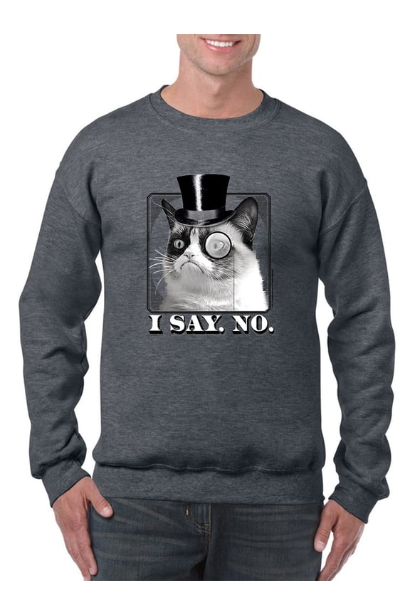 With Hat And Monocle Sweatshirt Men -T-Line Designs, Male Small