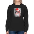 thumbnail image 1 of Grumpy Cat With Red Graffiti Sweatshirt Women -T-Line Designs, Female x-Large, 1 of 4