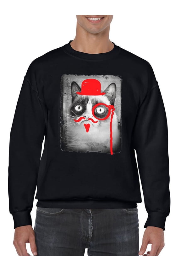 With Red Moustache Sweatshirt Men -T-Line Designs, Male 4X-Large