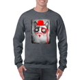 thumbnail image 1 of Grumpy Cat With Red Moustache Sweatshirt Men -T-Line Designs, Male Large, 1 of 4
