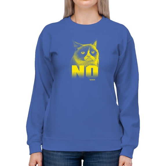 Grumpy Cat With The Word No Sweatshirt Women -T-Line Designs, Female Medium