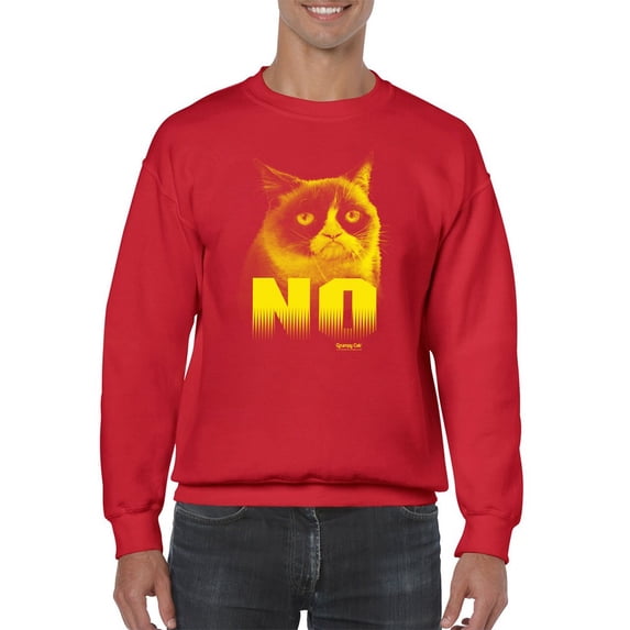 Grumpy Cat Yellow Design Sweatshirt Men -T-Line Designs, Male Small