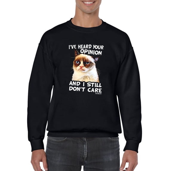 Grumpy Cat Your Opinion Sweatshirt Men -T-Line Designs, Male x-Large