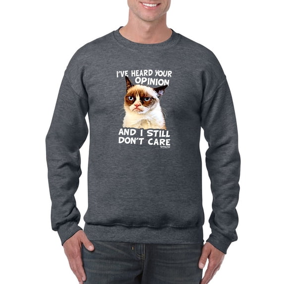 Grumpy Cat Your Opinion Sweatshirt Men -T-Line Designs, Male x-Large